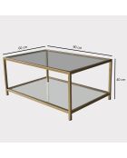 Table basse Astro dorée - 60x40x90 cm