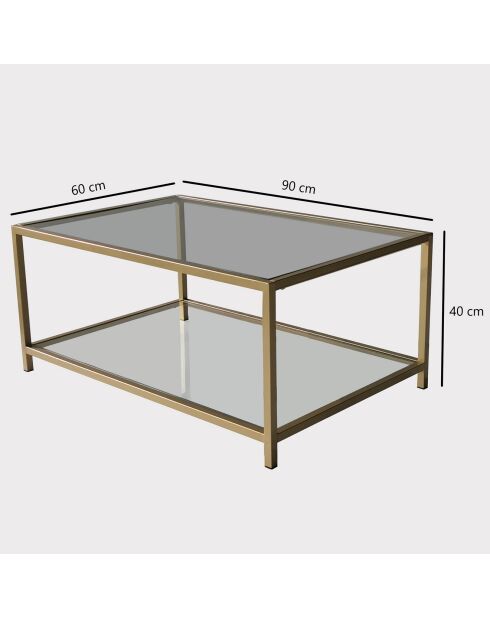 Table basse Astro dorée - 60x40x90 cm