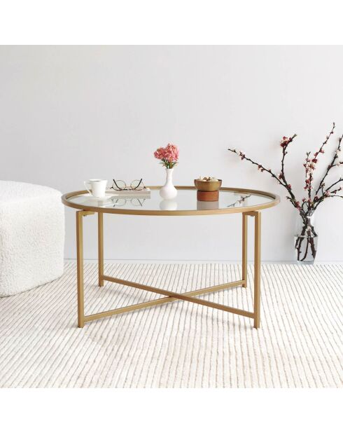 Table basse Gold Sun dorée - D.83x40 cm