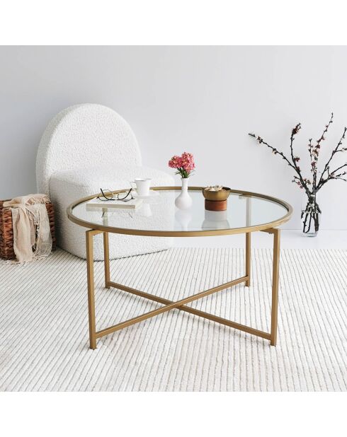 Table basse Gold Sun dorée - D.83x40 cm