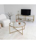 Table basse Gold Sun dorée - D.83x40 cm