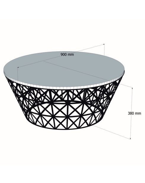 Table basse Stil  noire - D.90x38 cm