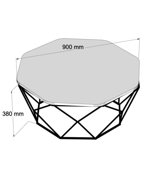 Table basse Diamond  blanche - D.90x38 cm