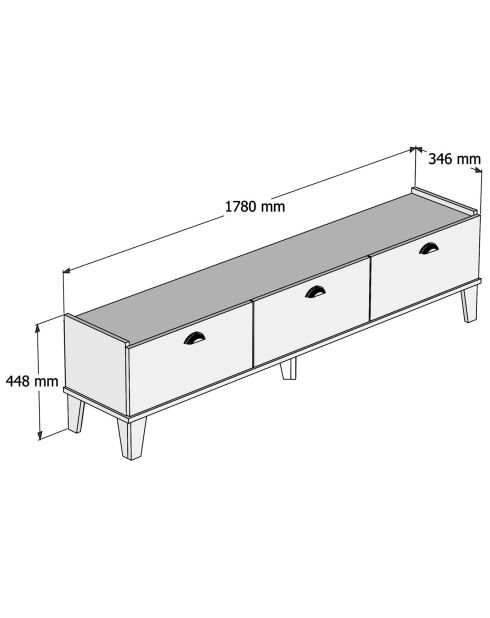 Meuble TV Sumer marron/blanc - 178x34.6x44.8 cm
