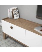 Meuble TV Sumer marron/blanc - 178x34.6x44.8 cm