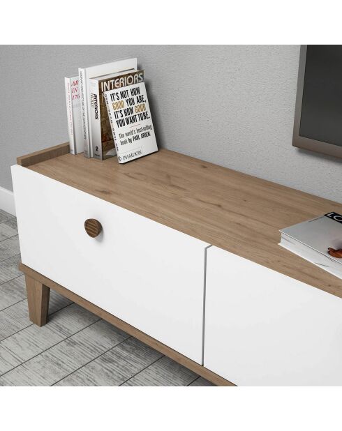 Meuble TV Sumer marron/blanc - 178x34.6x44.8 cm