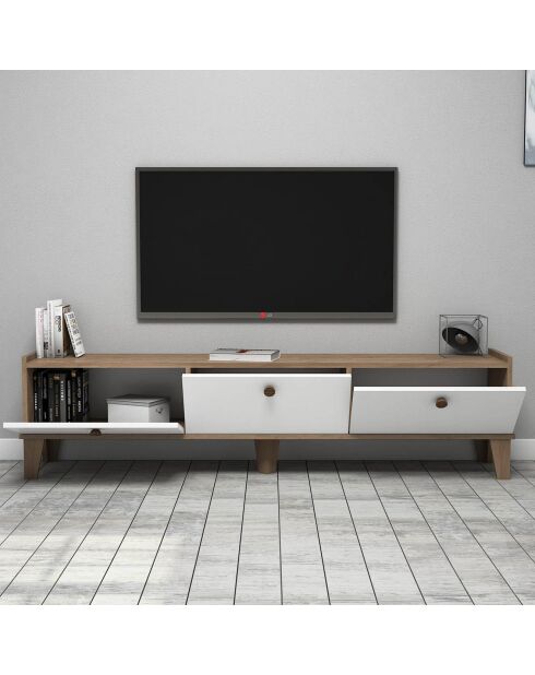 Meuble TV Sumer marron/blanc - 178x34.6x44.8 cm
