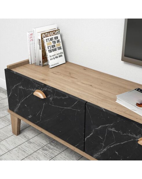 Meuble TV Sumer marron/marbre - 178x34.6x44.8 cm