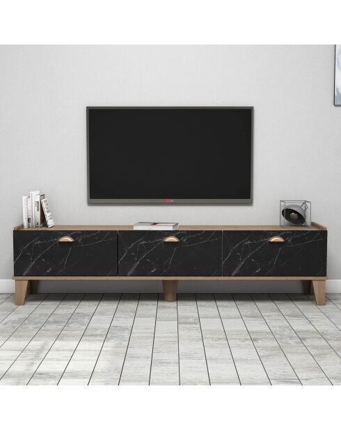 Meuble TV Sumer marron/marbre - 178x34.6x44.8 cm