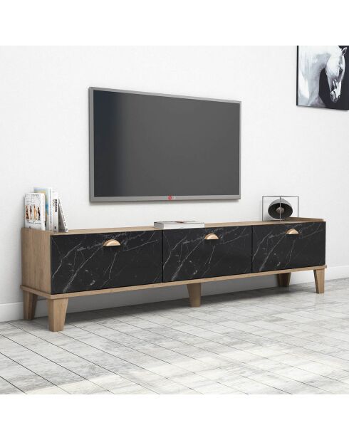 Meuble TV Sumer marron/marbre - 178x34.6x44.8 cm