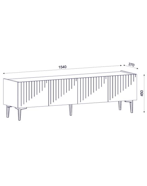 Meuble TV Draw anthracite/beige - 154x37x45 cm