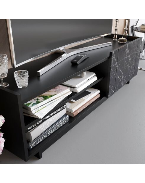 Meuble TV Valantina  noir - 140x37.1x41.4 cm