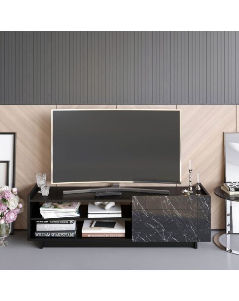 Meuble TV Valantina  noir - 140x37.1x41.4 cm