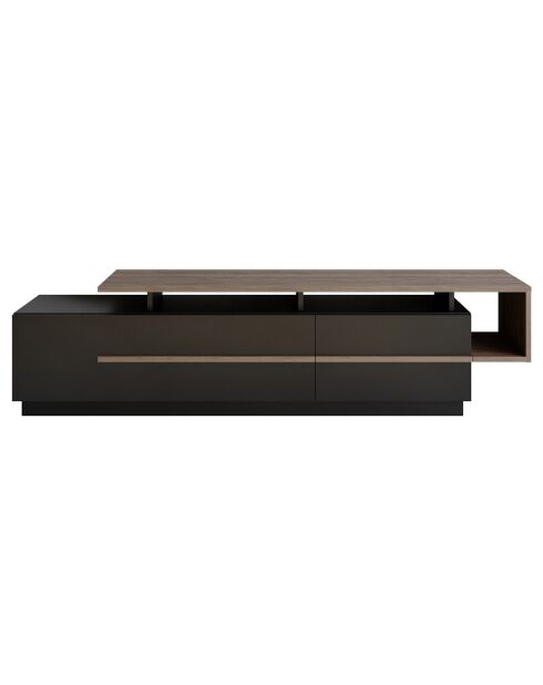 Meuble TV Pia  noir/beige - 150x46.4x46.4 cm