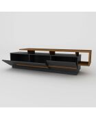 Meuble TV Pia  noir/beige - 150x46.4x46.4 cm