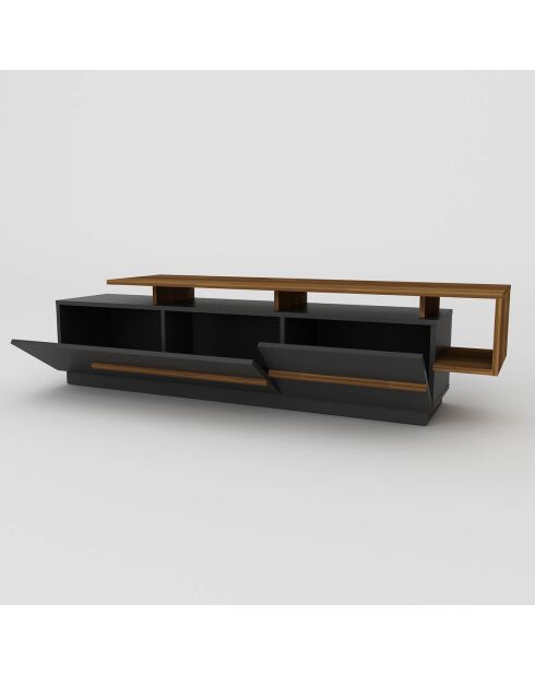 Meuble TV Pia  noir/beige - 150x46.4x46.4 cm