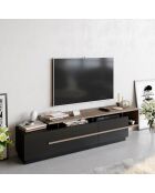 Meuble TV Pia  noir/beige - 150x46.4x46.4 cm