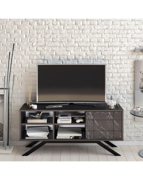 Meuble TV North  noir - 130x38.6x58.6 cm