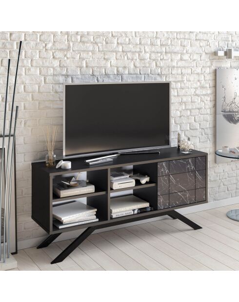 Meuble TV North  noir - 130x38.6x58.6 cm