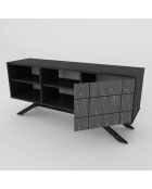 Meuble TV North  noir - 130x38.6x58.6 cm