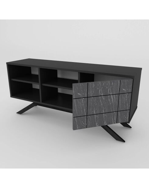 Meuble TV North  noir - 130x38.6x58.6 cm