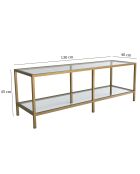 Meuble TV Basic doré - 130x40x45 cm