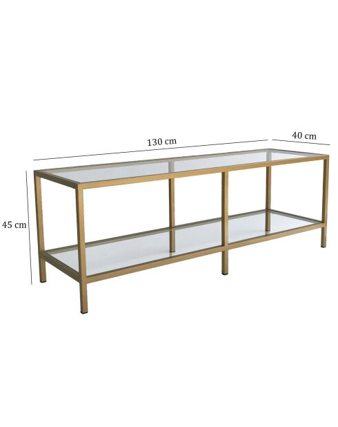 Meuble TV Basic doré - 130x40x45 cm