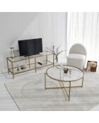 Meuble TV Basic doré - 130x40x45 cm