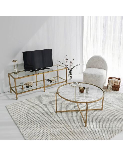 Meuble TV Basic doré - 130x40x45 cm