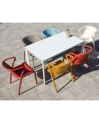 Table de jardin Meet blanche - 160x90x73 cm