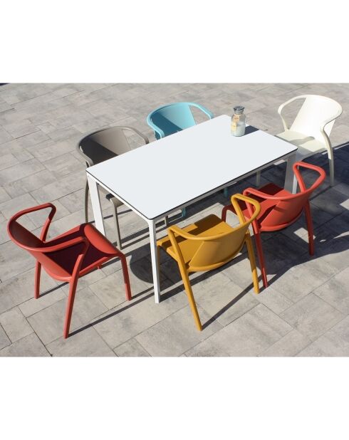 Table de jardin Meet blanche - 160x90x73 cm