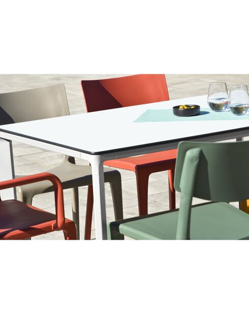 Table de jardin Meet blanche - 160x90x73 cm