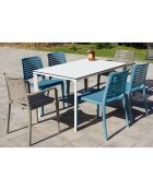 Table de jardin Meet blanche - 160x90x73 cm