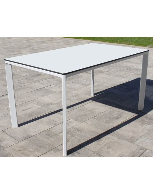 Table de jardin Meet blanche - 160x90x73 cm