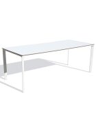 Table de jardin Meet blanche - 200x90x73 cm