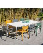 Table de jardin Meet blanche - 200x90x73 cm