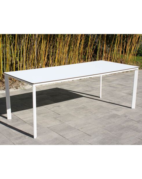 Table de jardin Meet blanche - 200x90x73 cm