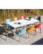 Table de jardin Meet blanche - 200x90x73 cm