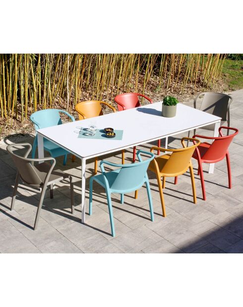 Table de jardin Meet blanche - 200x90x73 cm