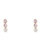 Boucles d'oreilles Trio Améthyste 0.96 ct & Topazes 0.66 ct or jaune