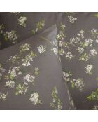 Parure housse de couette satin de coton Jasmine grise