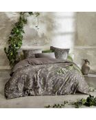 Parure housse de couette satin de coton Jasmine grise