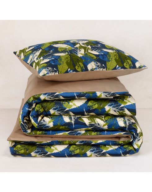 Parure housse de couette Elm vert/bleu