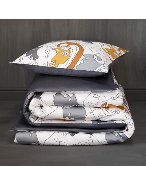 Parure housse de couette Anastasia jaune