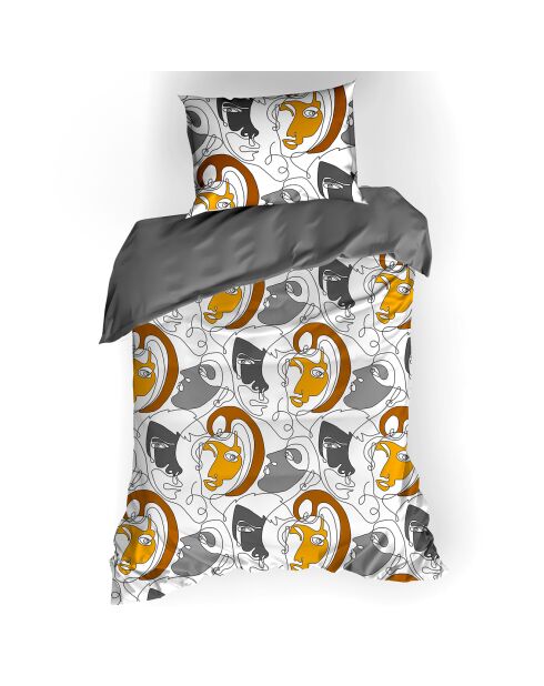 Parure housse de couette Anastasia jaune