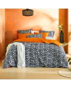 Parure housse de couette satin de coton  Ginger orange