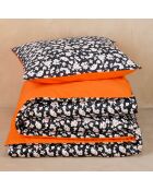 Parure housse de couette satin de coton  Ginger orange