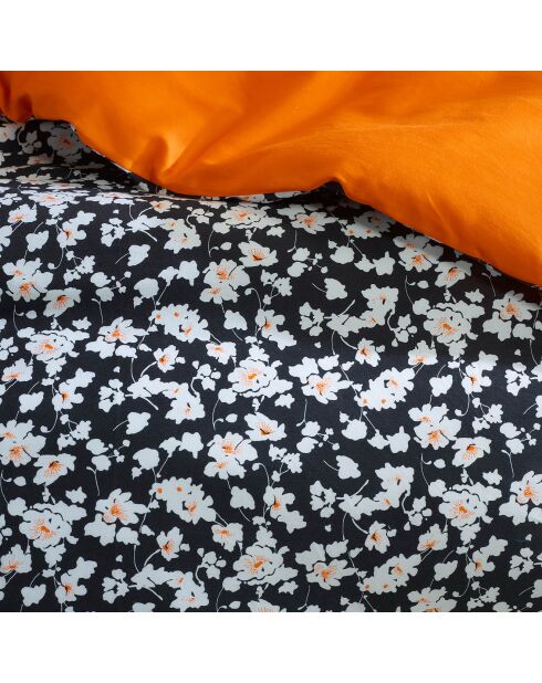 Parure housse de couette satin de coton  Ginger orange