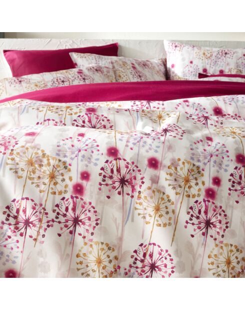 Parure housse de couette satin de coton  Grace prune