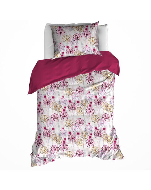 Parure housse de couette satin de coton  Grace prune